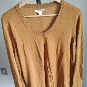Amazon Essentials Gold Button Up Cardigan Sweater - Size XXL